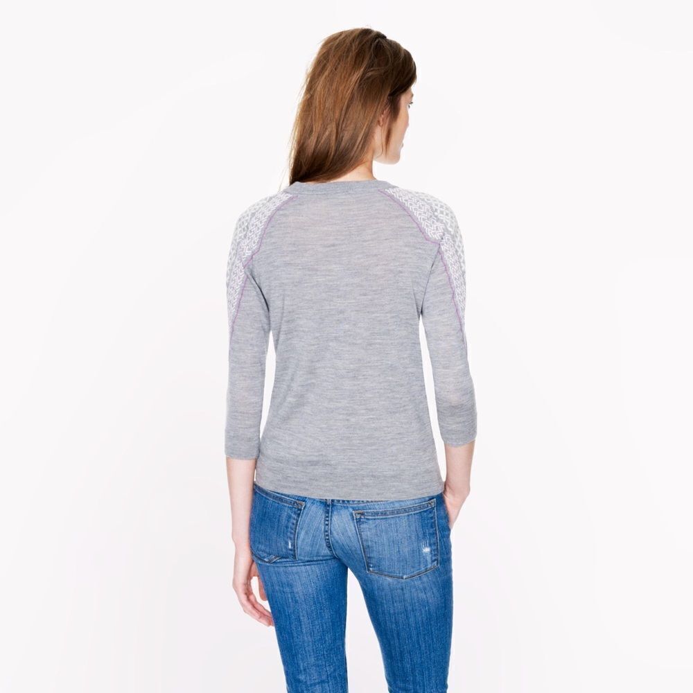J.Crew Merino Sweater XS Shoulder Embroidery - Picture 4 of 6